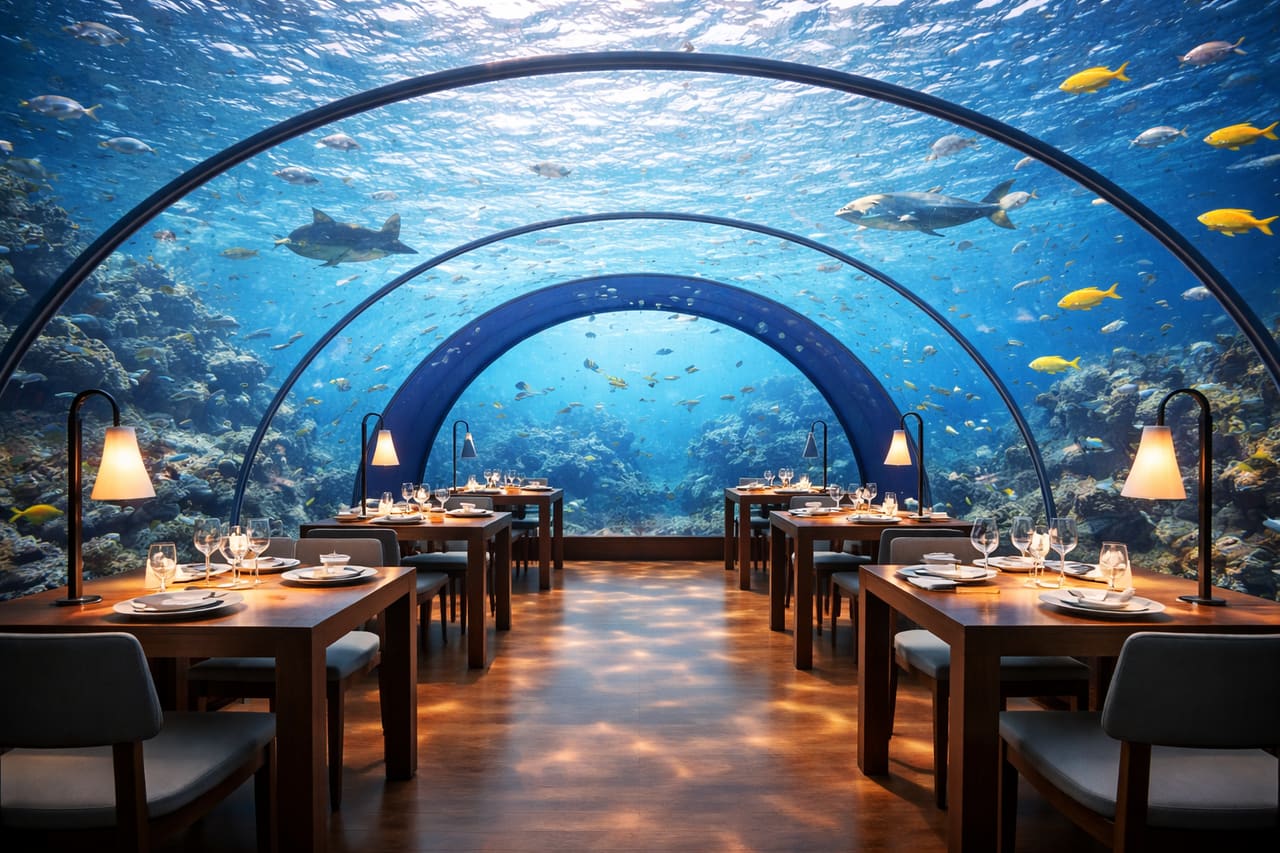 Ristorante subacqueo con cupola panoramica