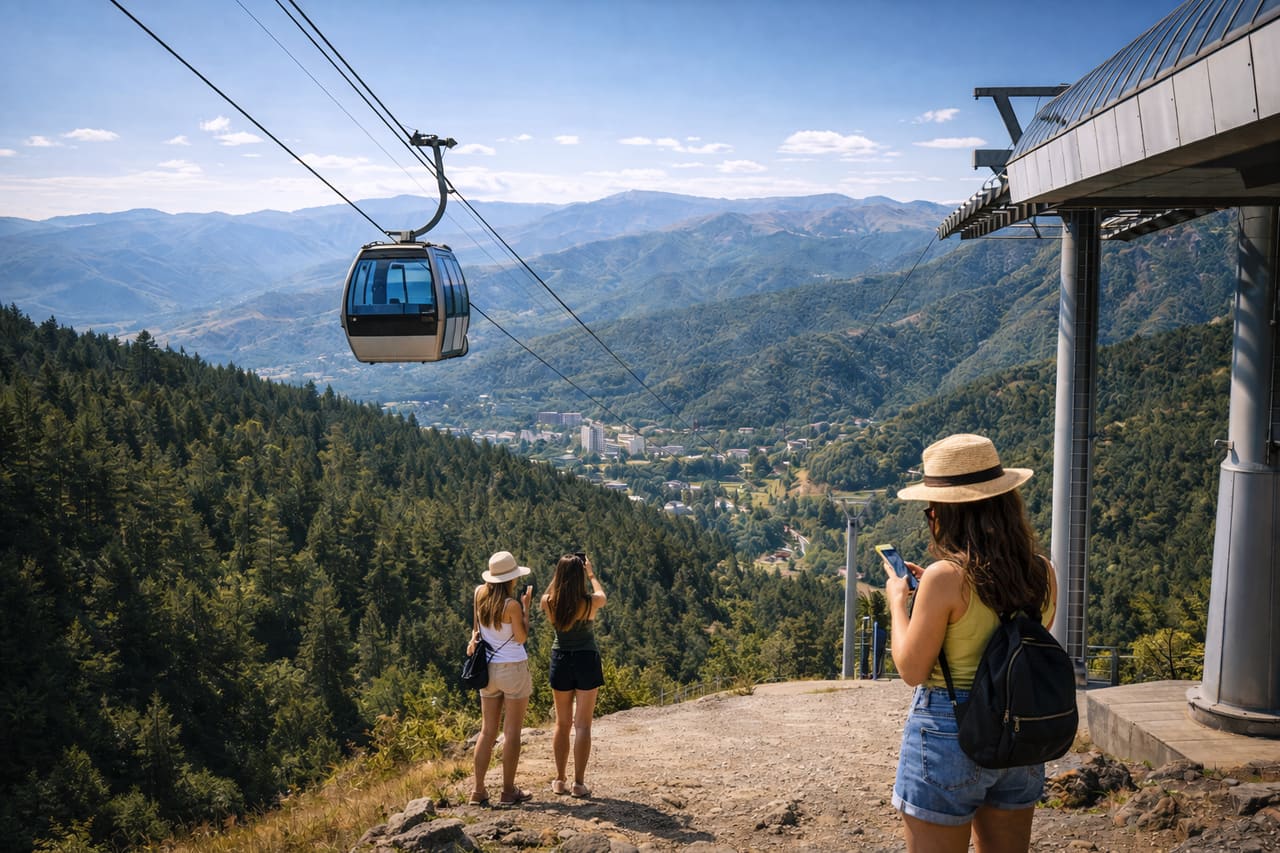 Tsaghkadzor nelle montagne dell’Armenia con funivia e turisti che restano online grazie all’eSIM