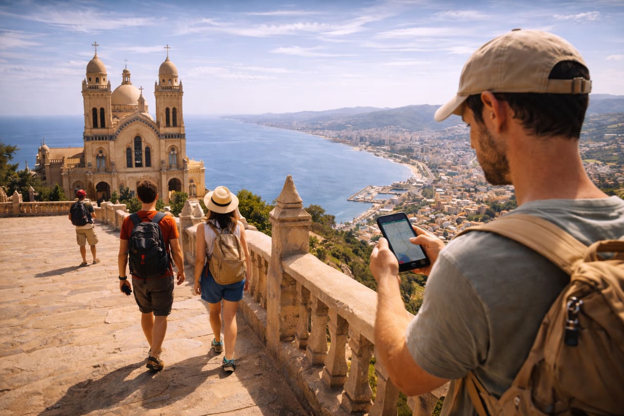 Basilica di Sant’Agostino ad Annaba con vista sul mare