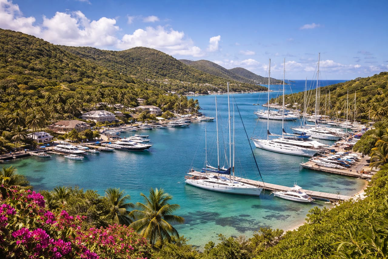 English Harbour - porto con yacht