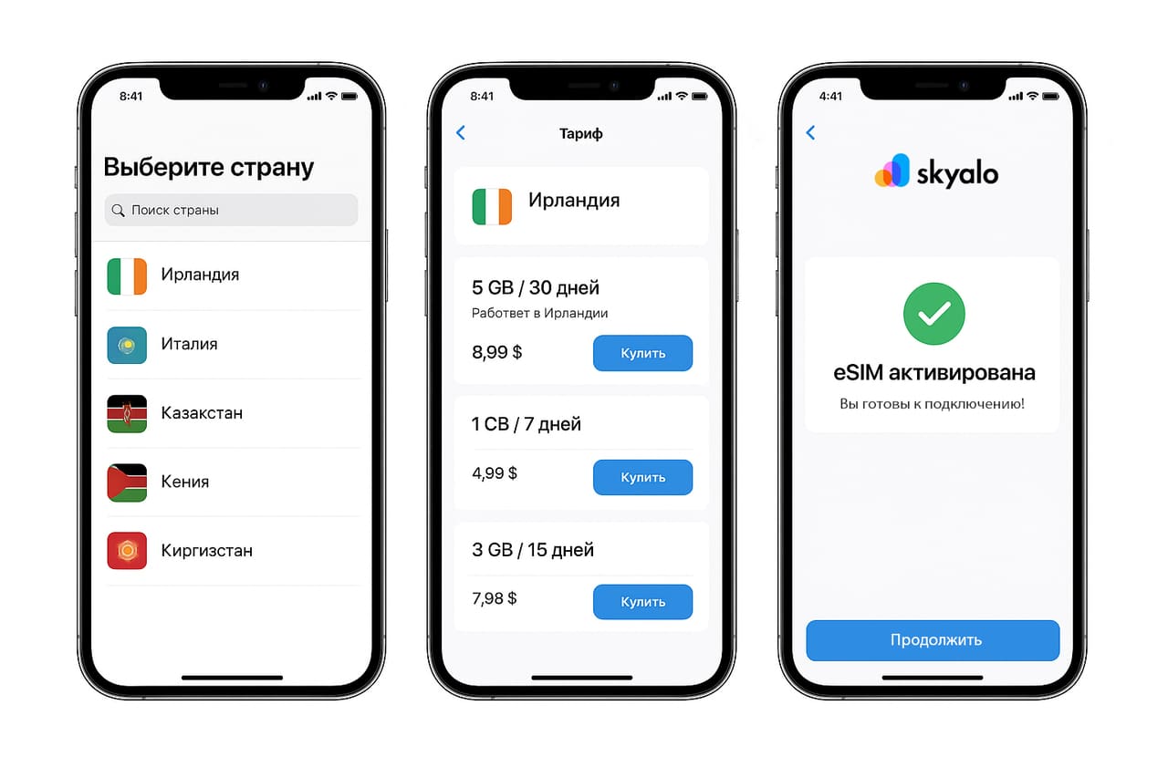С eSIM от Skyalo всё работает просто, быстро и безопасно.