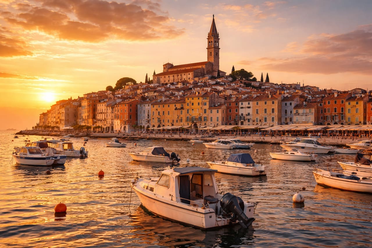 Die Altstadt von Rovinj und die Kirche der Heiligen Euphemia
