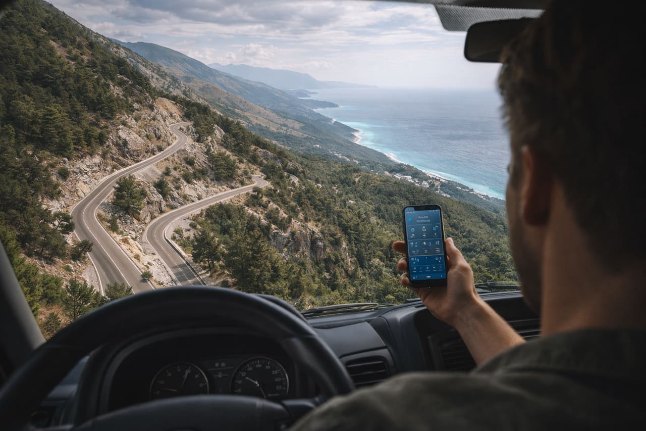 Passo di Llogara con vista sul mare in Albania