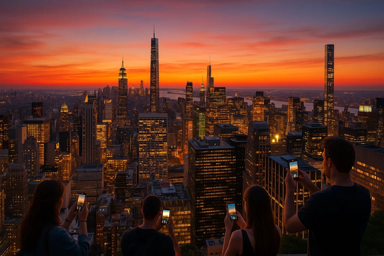 Panoràmica de Nova York al capvespre