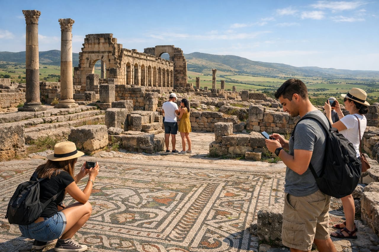 Rovine romane della città di Volubilis.