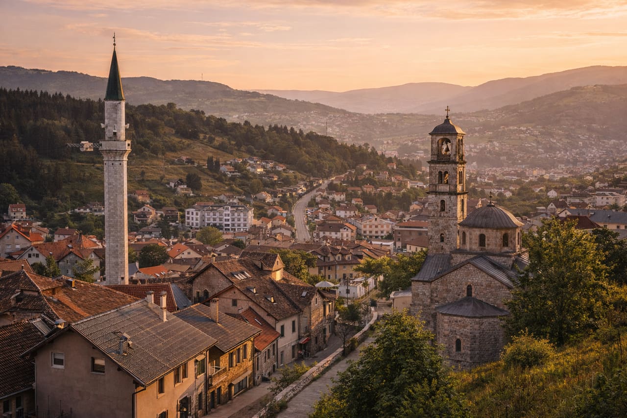 Città di Pljevlja nel nord del Montenegro
