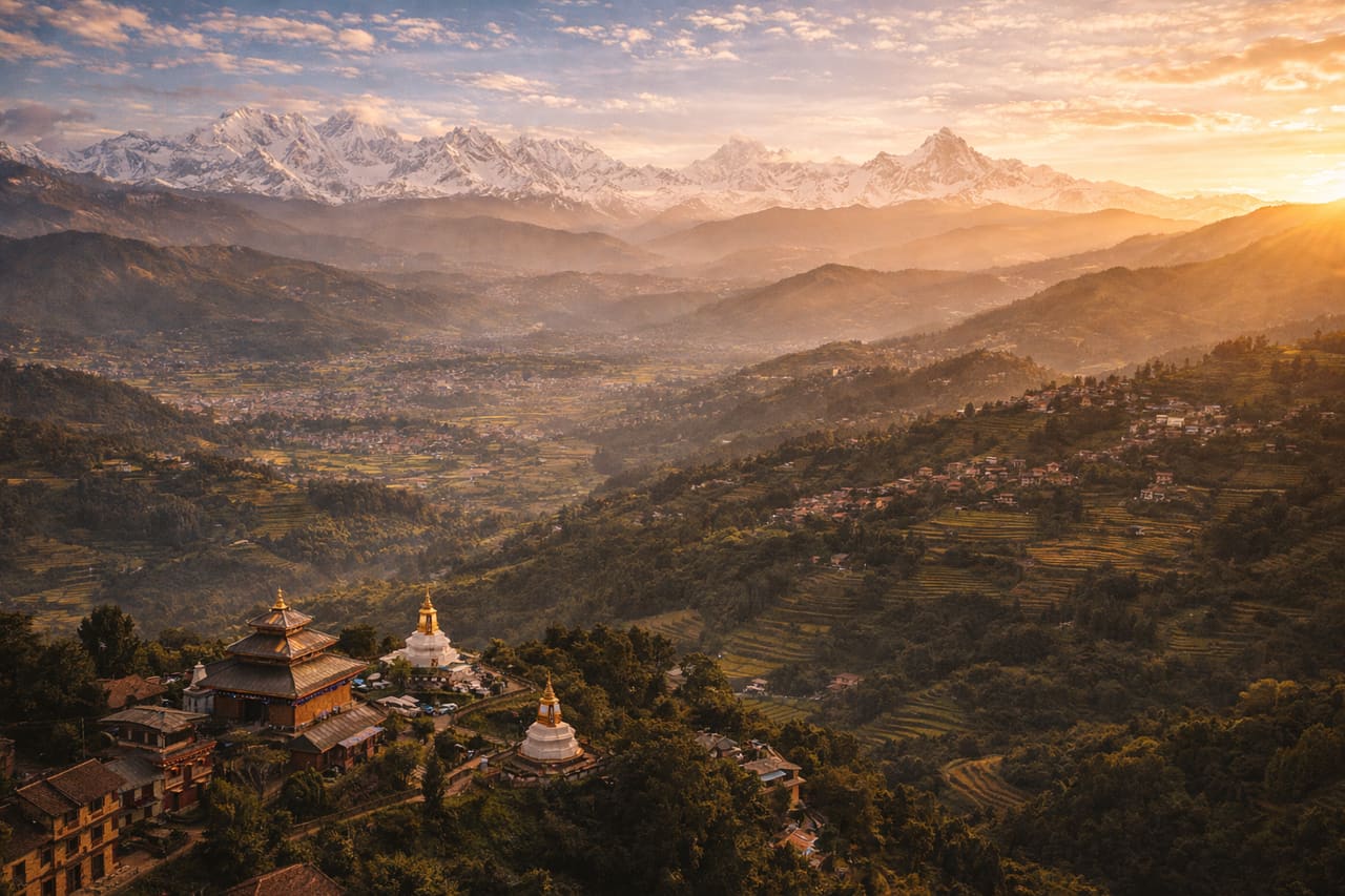 Vista panoramica sulla Valle di Kathmandu