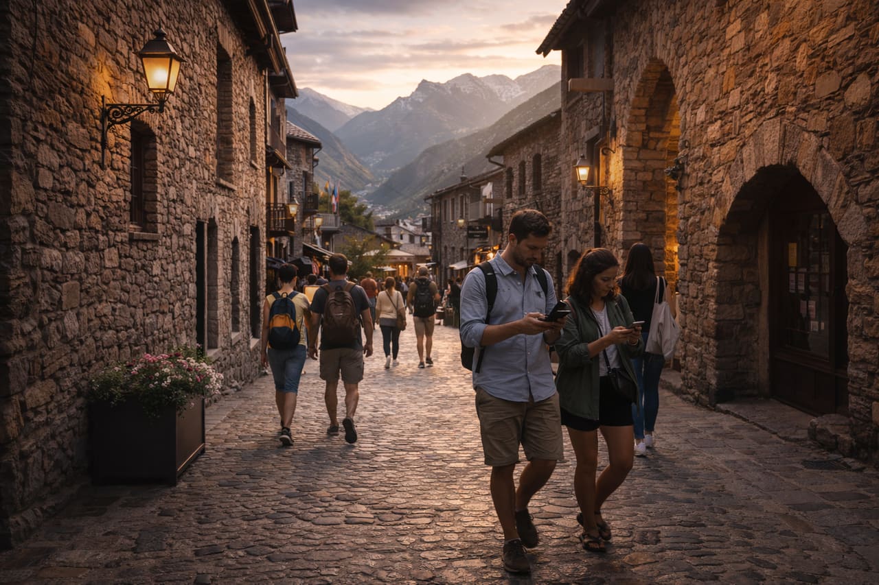 Andorra la Vella Old Town centro storico della capitale di Andorra