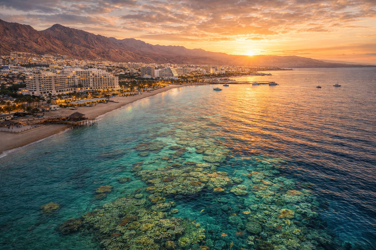 La località di Eilat e il Mar Rosso