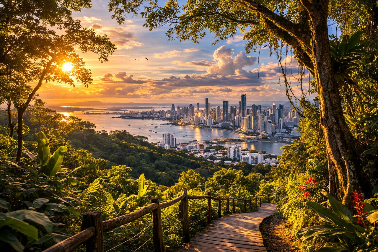 Parco tropicale Metropolitano con vista su Panama City
