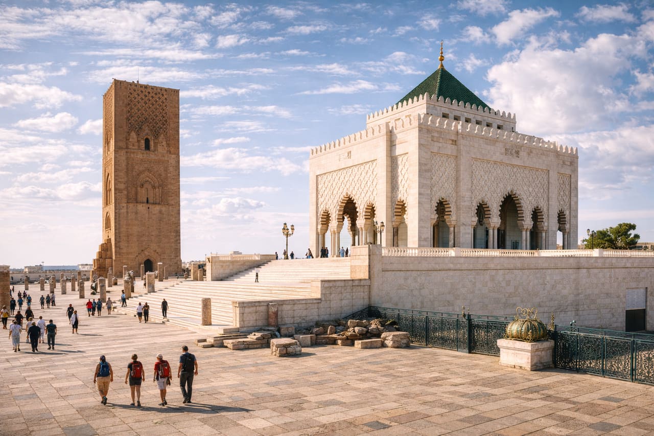 Torre di Hassan e mausoleo di Mohammed V a Rabat.