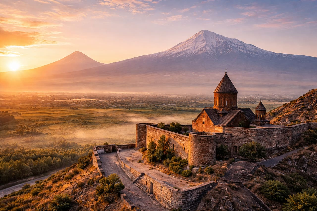Monastero di Khor Virap con vista sull’Ararat