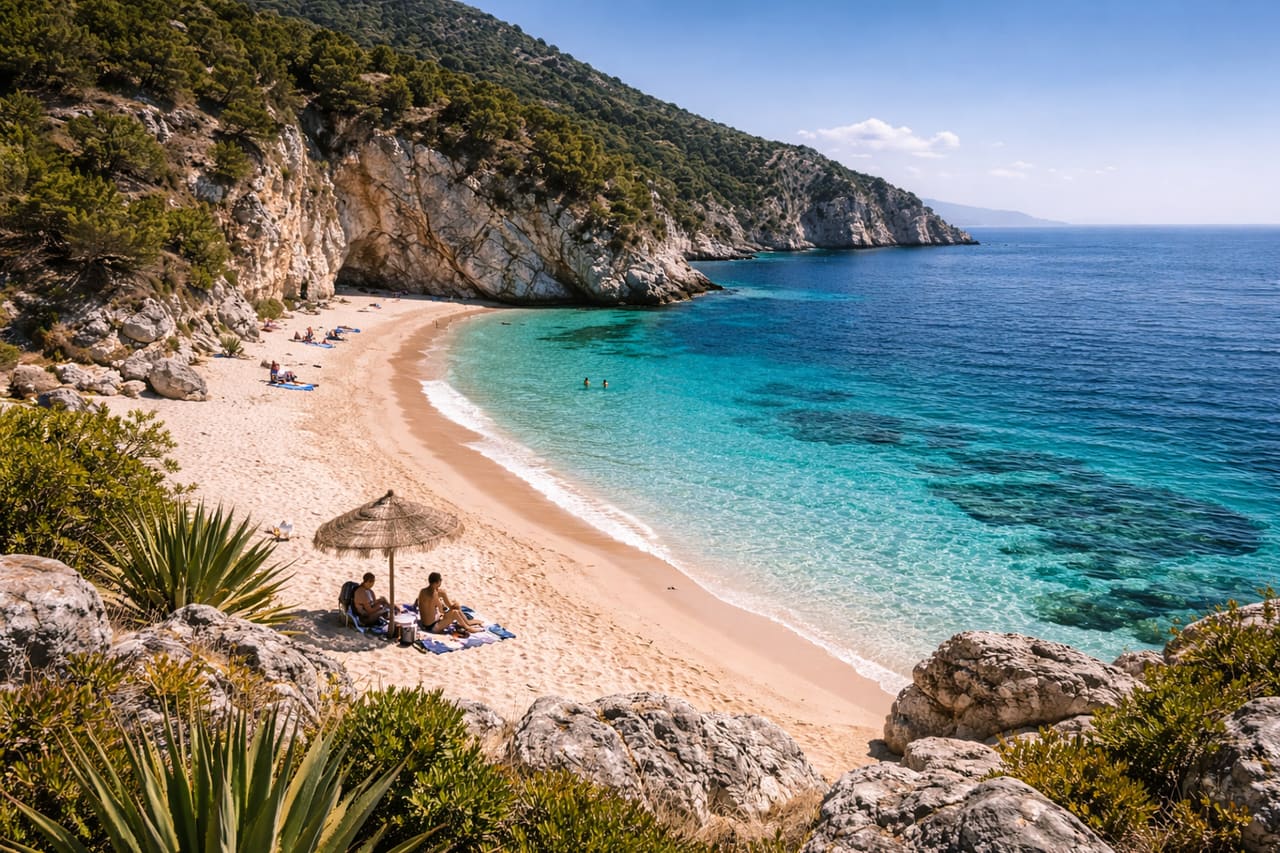 Spiaggia appartata in Albania senza un grande numero di turisti