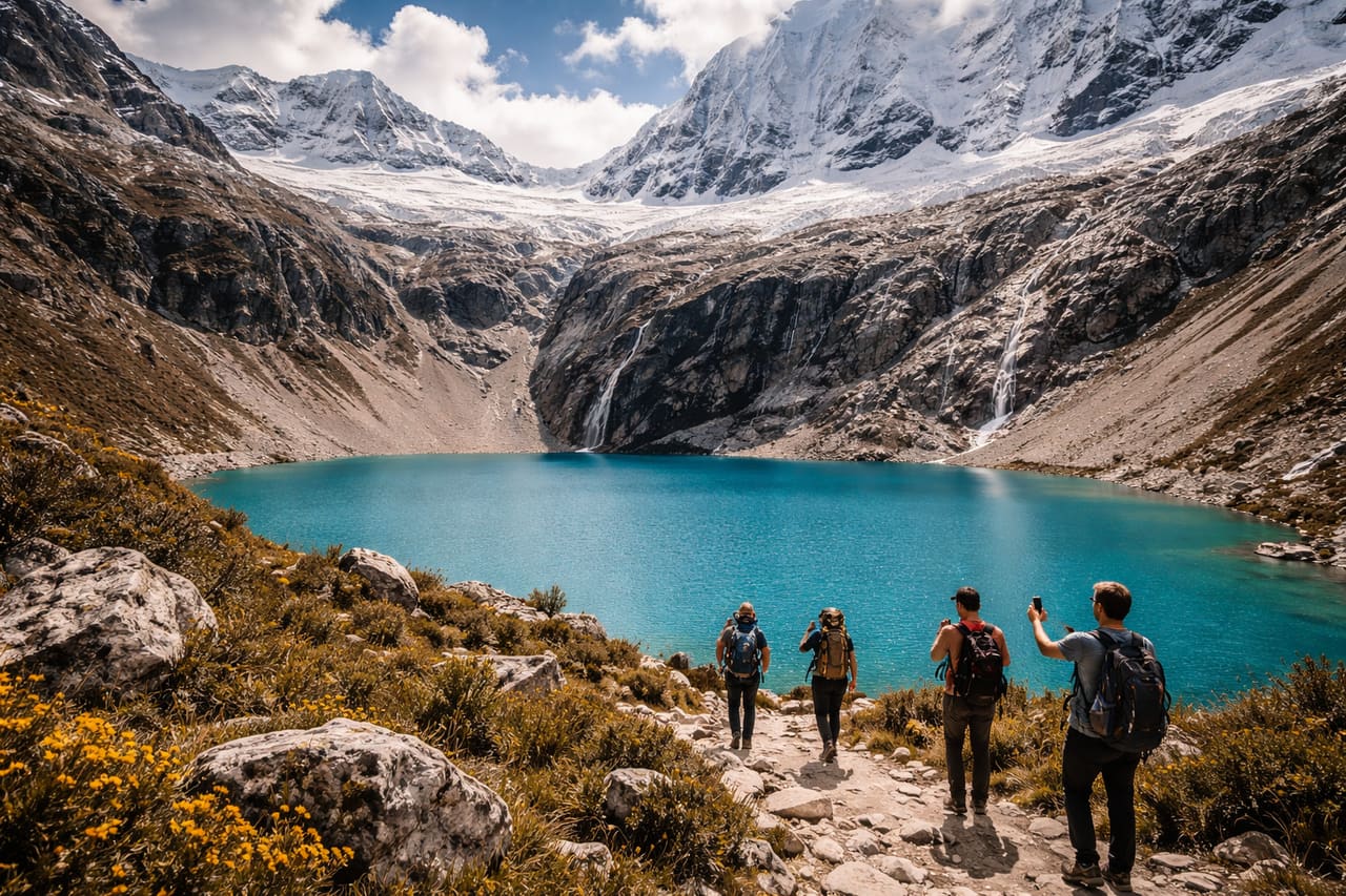 Wilayah Huaraz dikenal dengan gletser, danau pegunungan, dan rute trekking terbaik di Peru