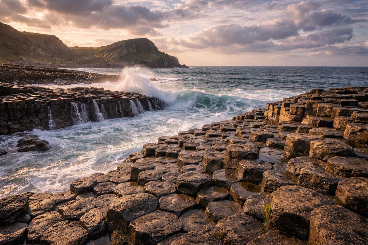 Le colonne di basalto del Giant’s Causeway sulla costa dell’Irlanda del Nord