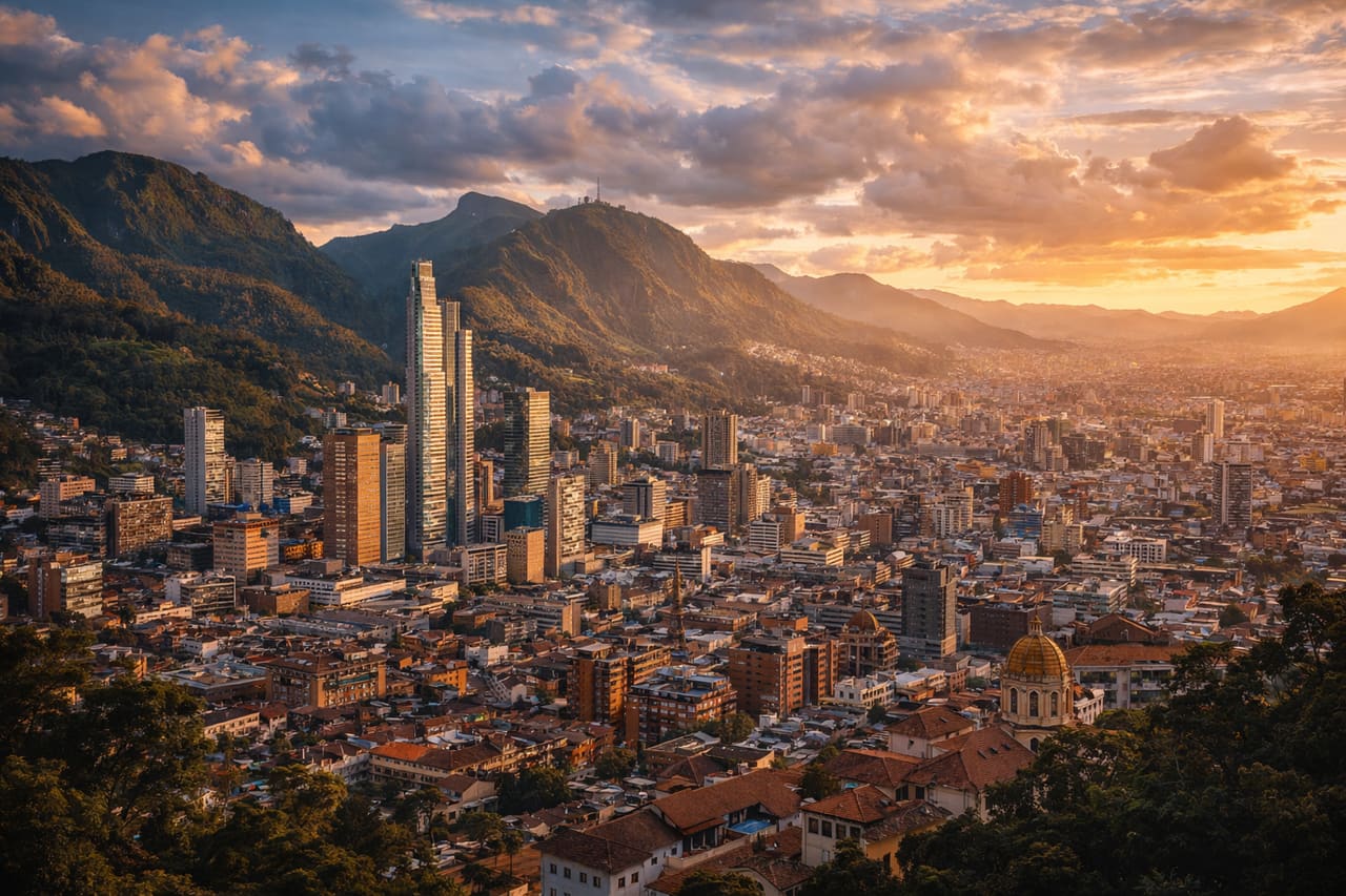 安地斯山脈前的波哥大全景