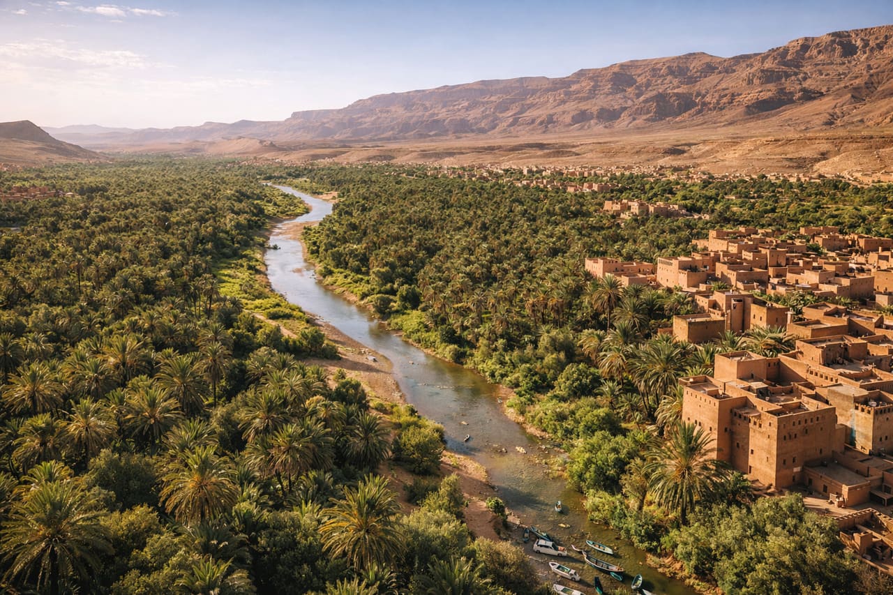 Oasi di palme della valle del Draa.