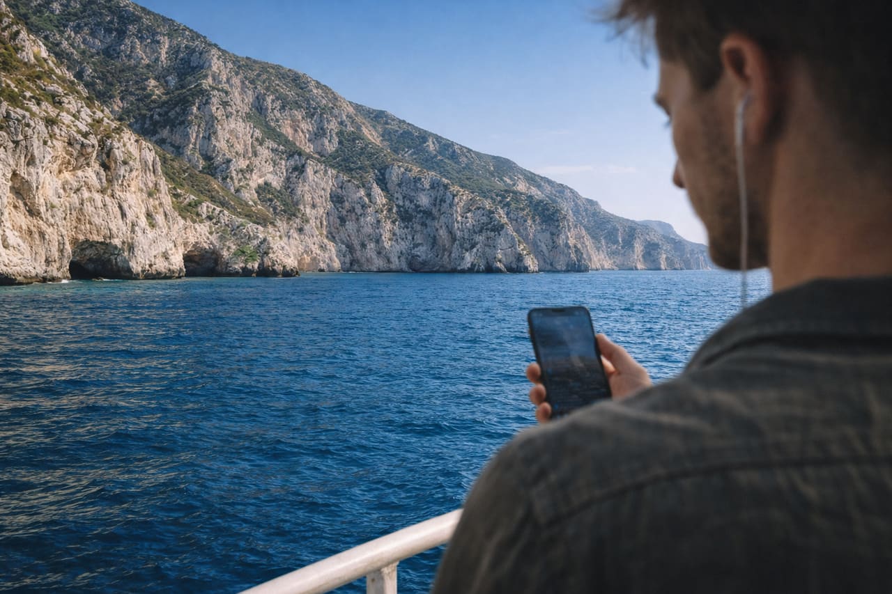 Gita in barca lungo la costa rocciosa dell’Albania