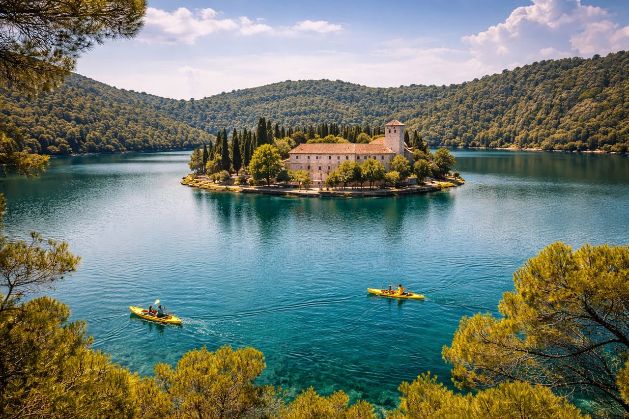 Nationalpark Mljet und eine Insel mit Kloster im See