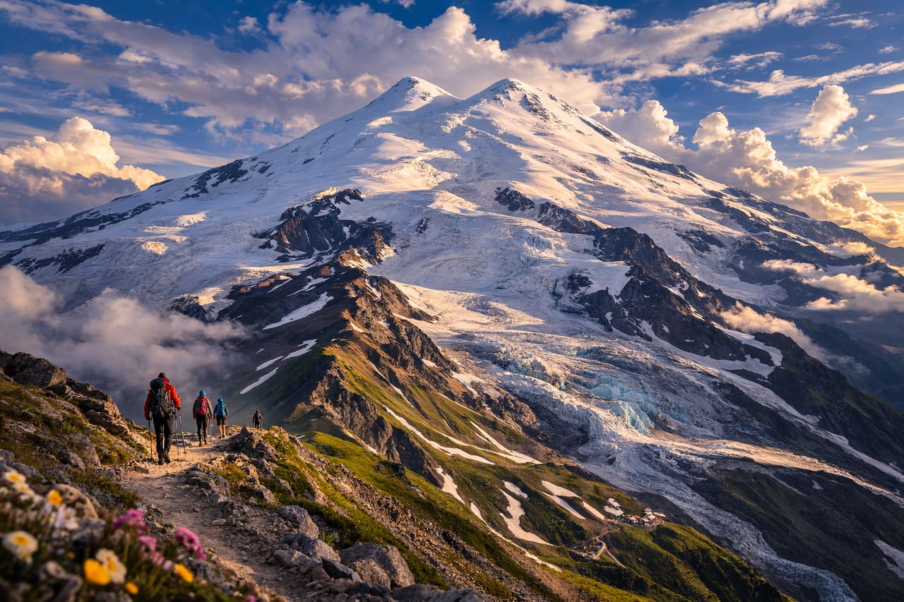 Monte Elbrus - la vetta più alta d’Europa.