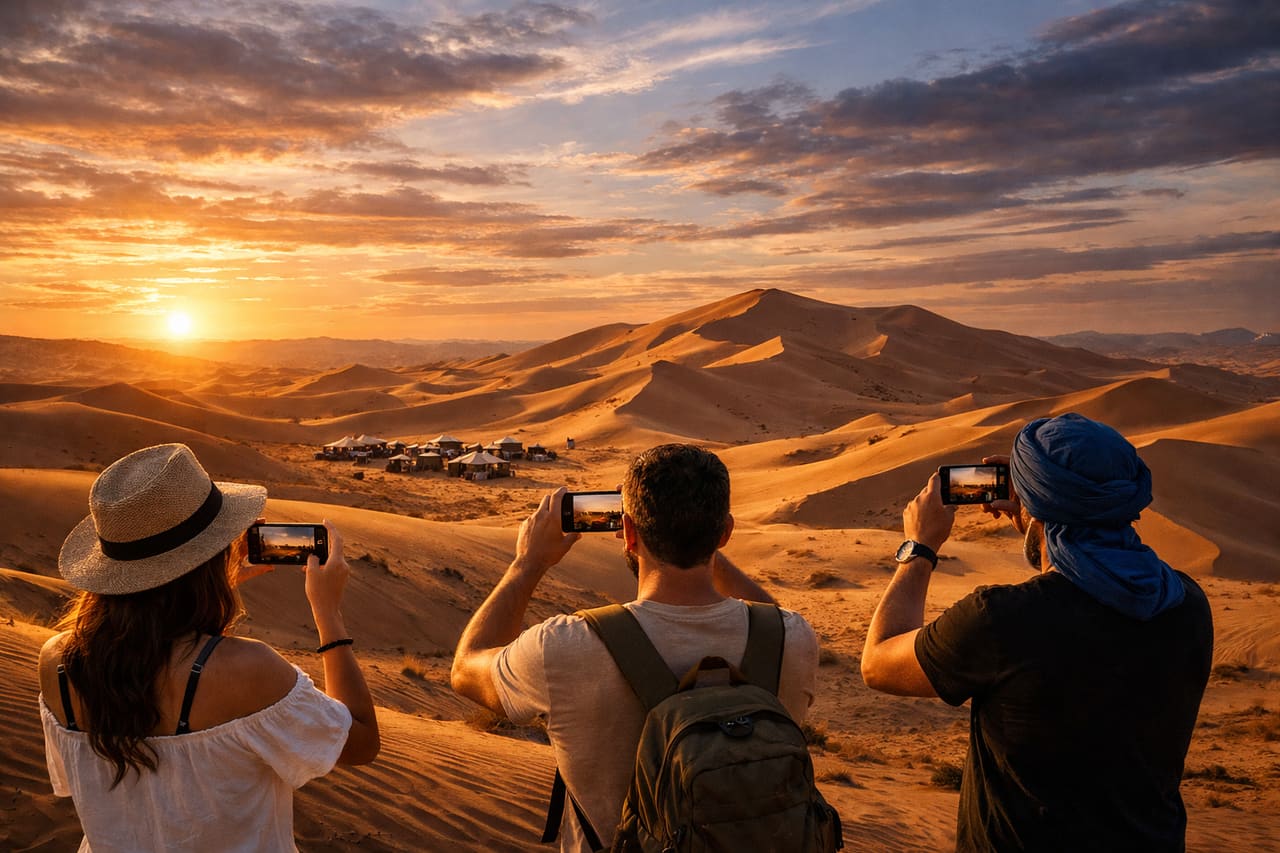 Dune sabbiose vicino alla città di Merzouga.