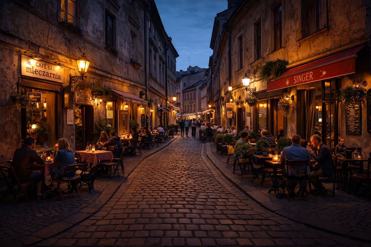 Strade storiche del quartiere Kazimierz a Cracovia