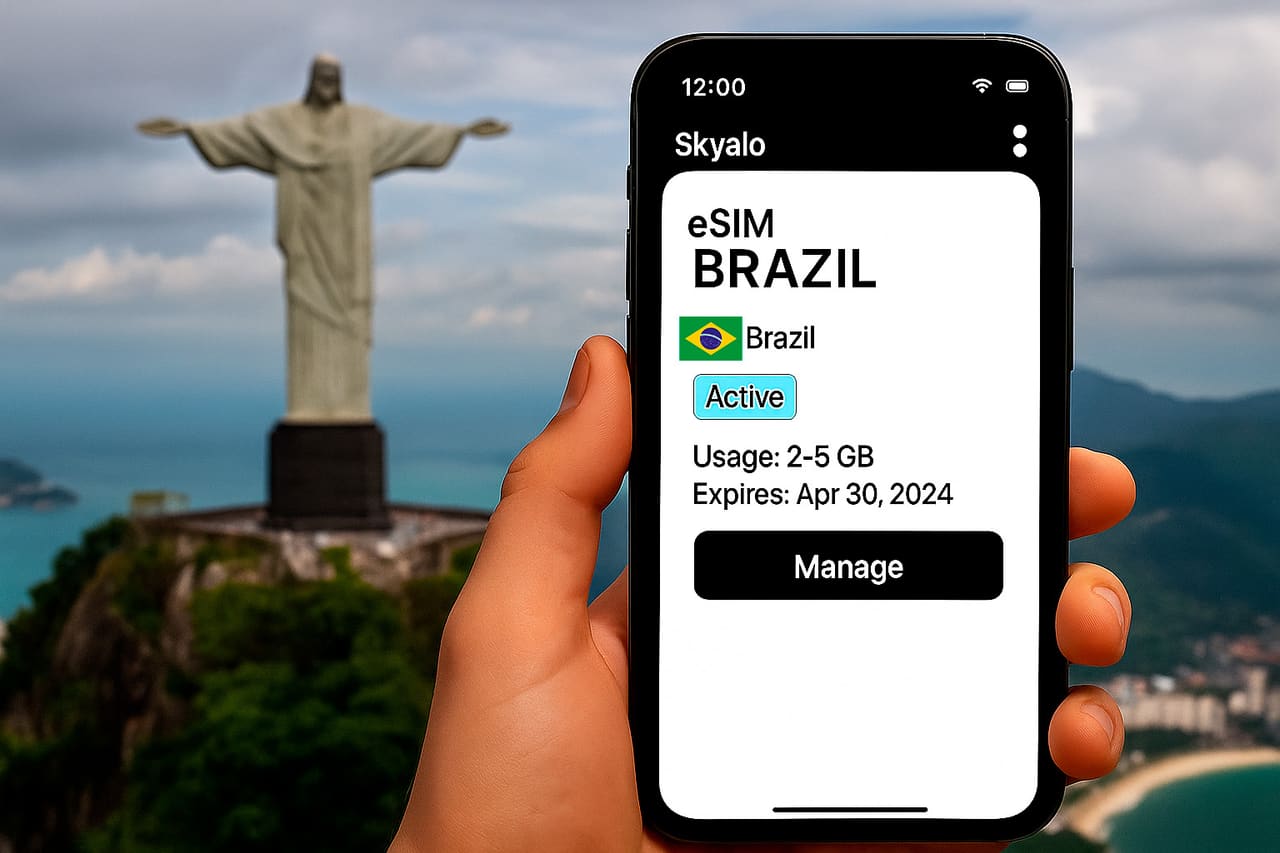 Connecta’t a Internet al Brasil en 2 minuts — amb l’app de Skyalo