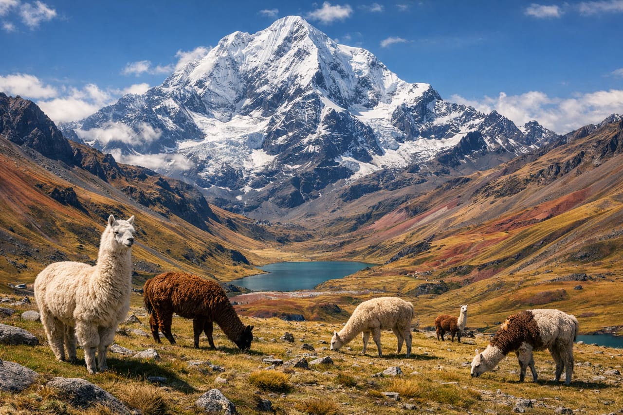 Ausangate - salah satu puncak pegunungan terindah di Peru dan rute trekking populer