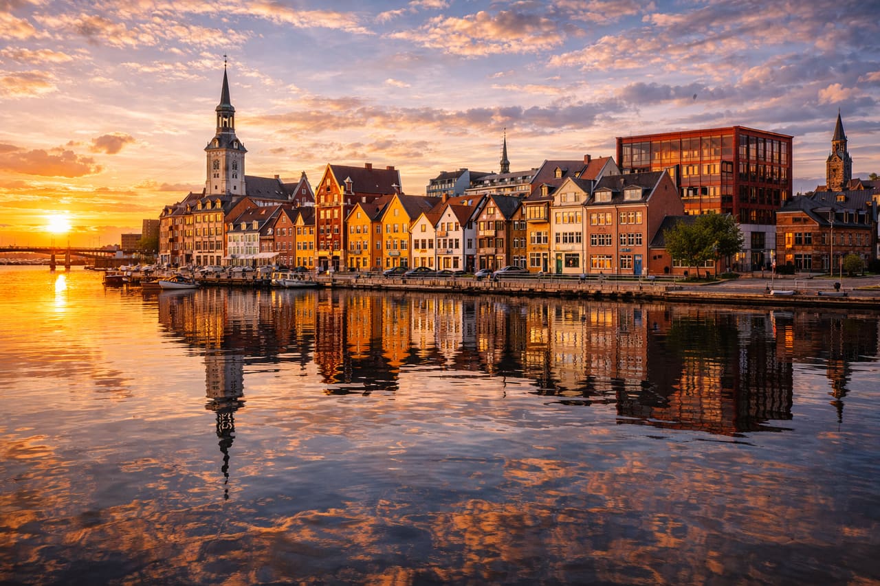 La città di Aalborg e il lungomare