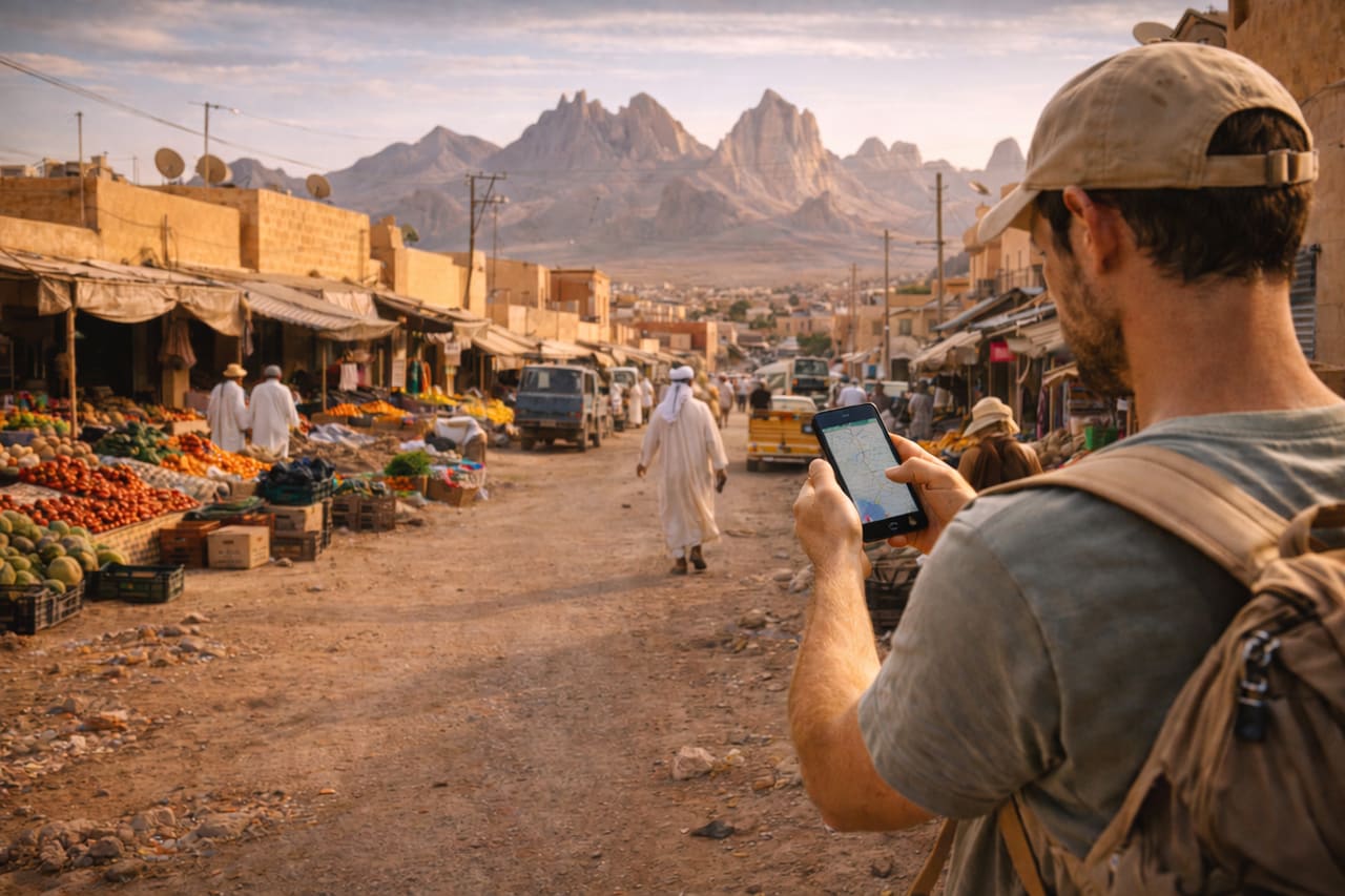 Tamanrasset con i monti Hoggar