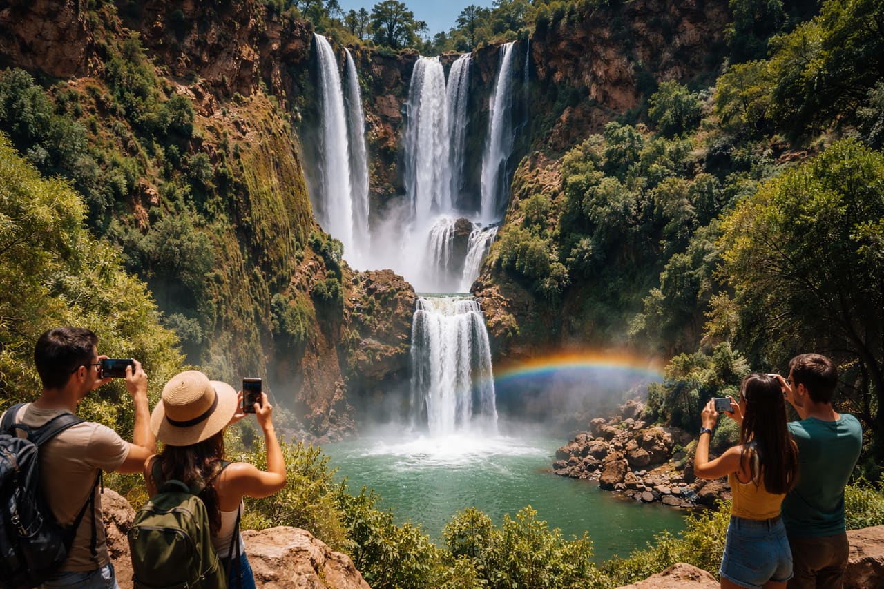 Cascate di Ouzoud sui monti dell’Atlante.