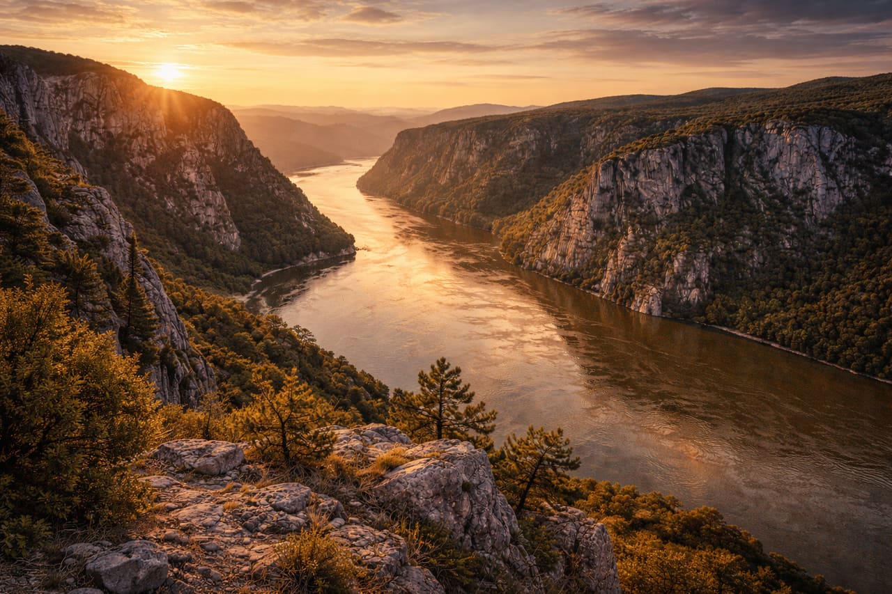Il Parco nazionale di Đerdap e il canyon delle Porte di Ferro sul Danubio.