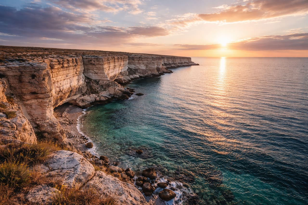 Costa del Mar Caspio in Kazakistan