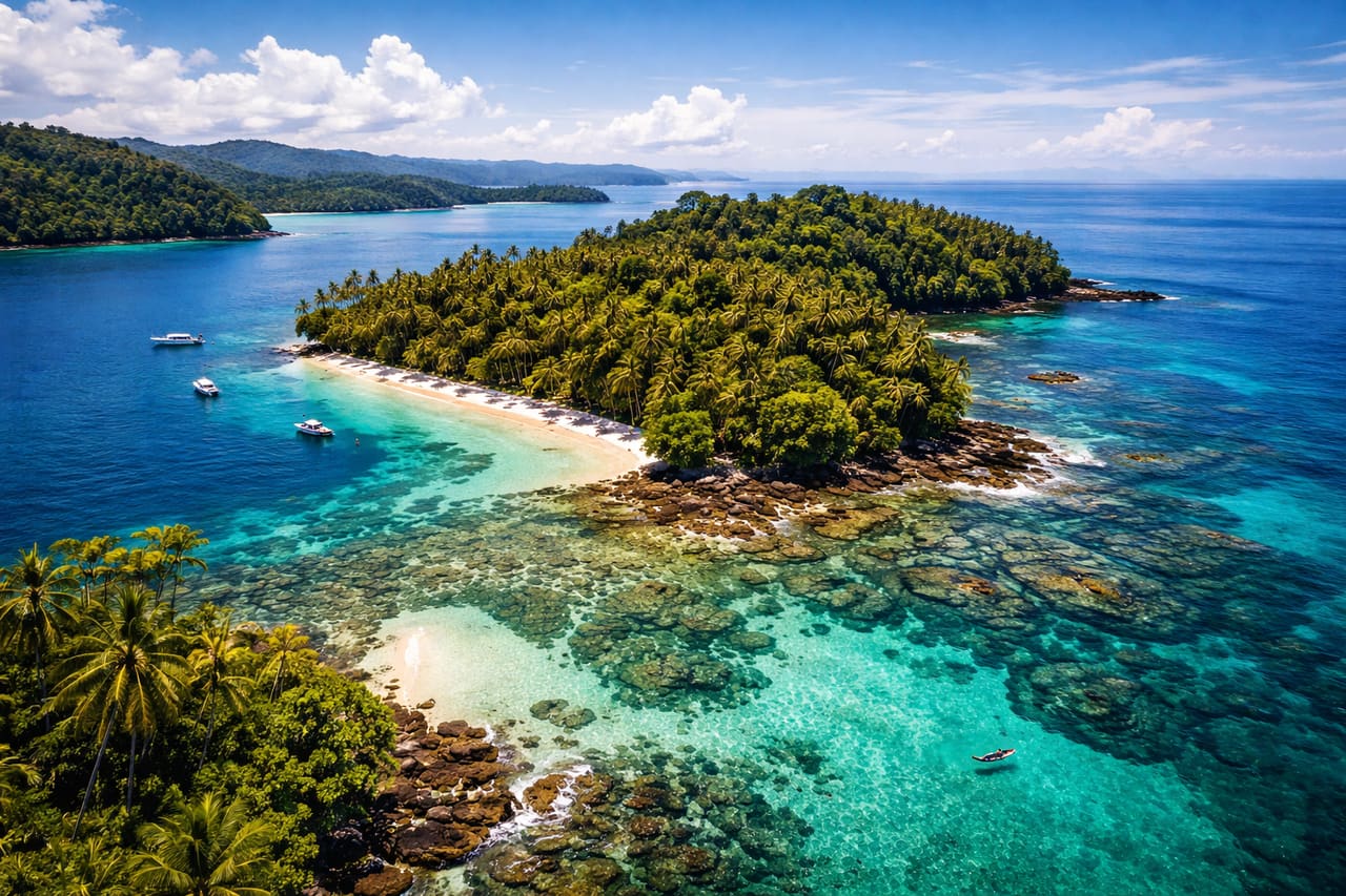 Parco nazionale di Coiba e isola tropicale nell’oceano