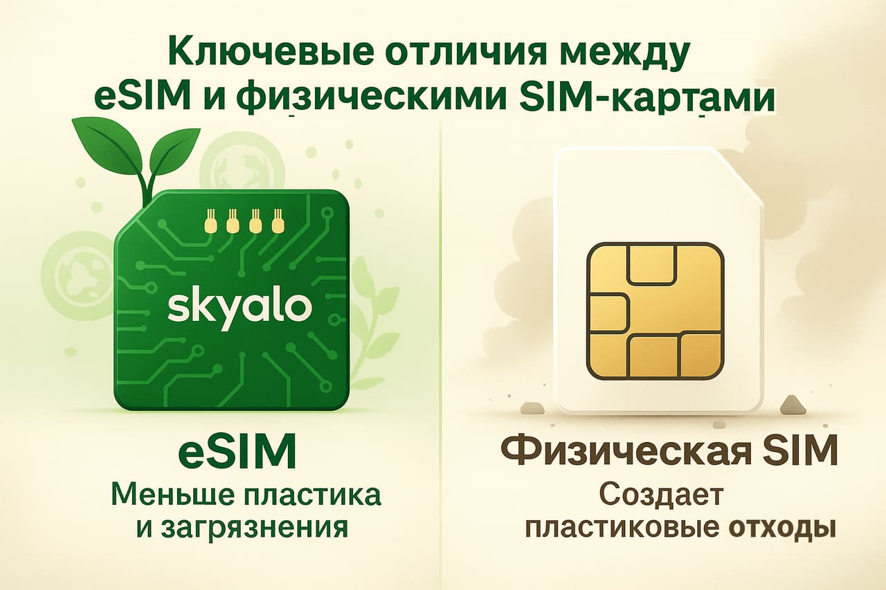 Ключевые отличия между eSIM и физической SIM-картой.