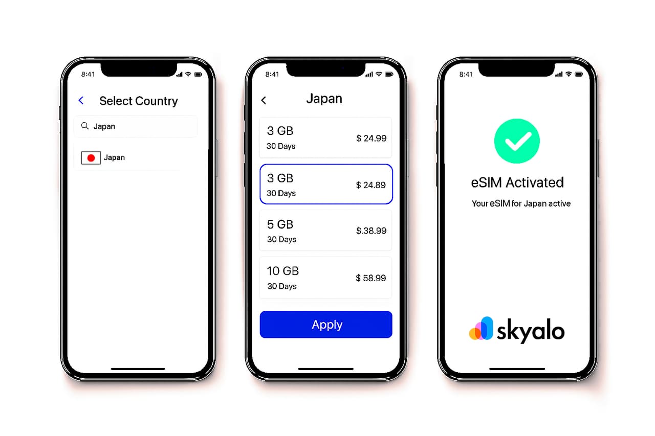 Skyalo делает подключение eSIM в Японии быстрым и удобным
