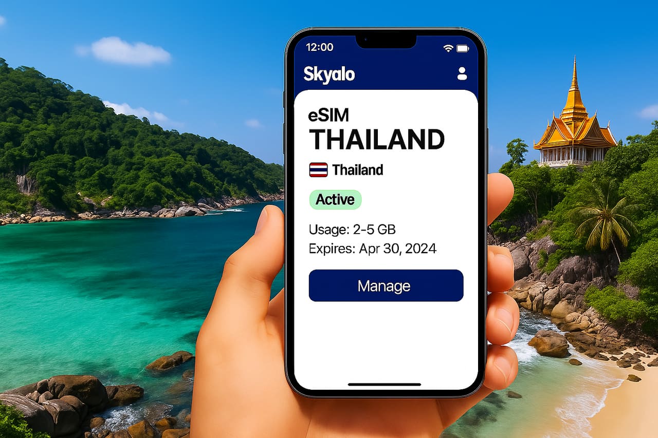 Skyalo ju ndihmon të lidheni me internetin në Tajlandë për pak minuta — pa radhë dhe pa roaming